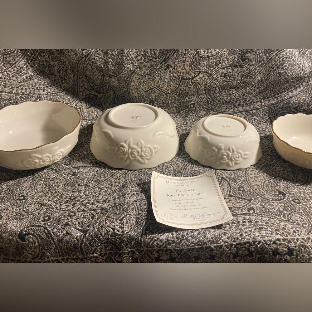 Lenox rose blossom bowls
